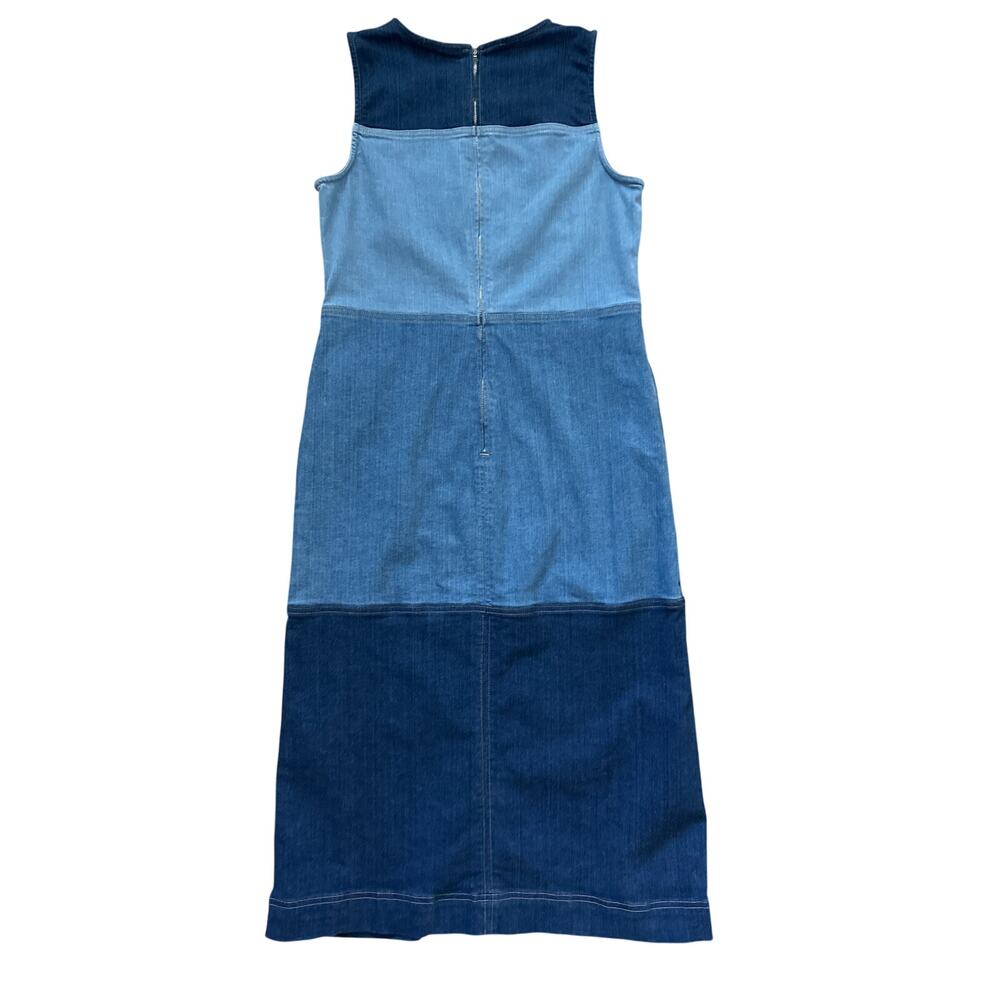 Boden Sleeveless Hotch Denim Midi Dress Pockets Navy Size 10 - Picture 10 of 11